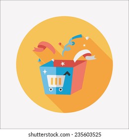 shopping present flat icon with long shadow,eps10