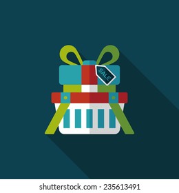 shopping present flat icon with long shadow,eps10
