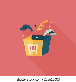 shopping present flat icon with long shadow,eps10