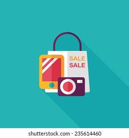 shopping present flat icon with long shadow,eps10