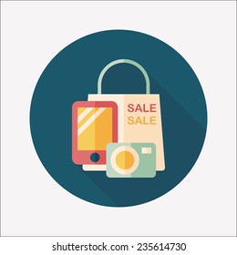 shopping present flat icon with long shadow,eps10