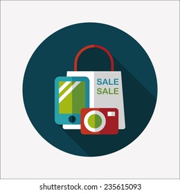 shopping present flat icon with long shadow,eps10