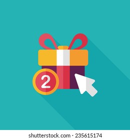 shopping present flat icon with long shadow,eps10