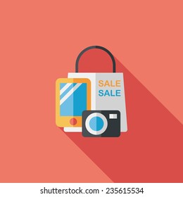 shopping present flat icon with long shadow,eps10