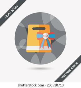 shopping present flat icon with long shadow,eps10