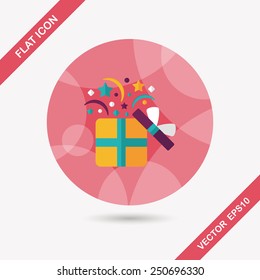 shopping present flat icon with long shadow,eps10