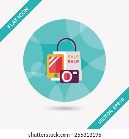 shopping present flat icon with long shadow,eps10