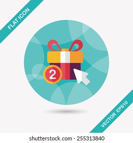shopping present flat icon with long shadow,eps10