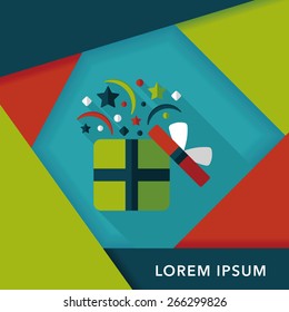 shopping present flat icon with long shadow,eps10