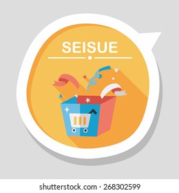 shopping present flat icon with long shadow,eps10