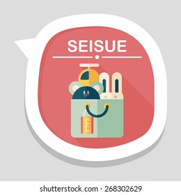 shopping present flat icon with long shadow,eps10