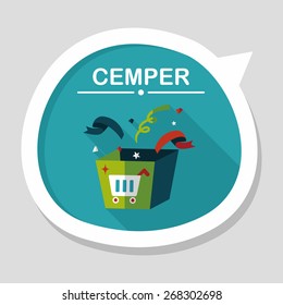 shopping present flat icon with long shadow,eps10
