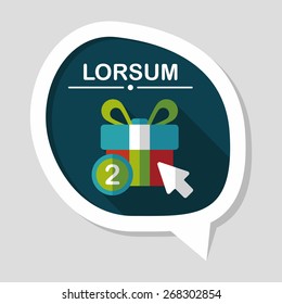 shopping present flat icon with long shadow,eps10