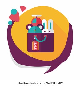 shopping present flat icon with long shadow,eps10