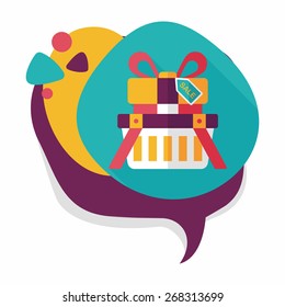 shopping present flat icon with long shadow,eps10