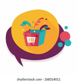 shopping present flat icon with long shadow,eps10
