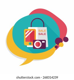 shopping present flat icon with long shadow,eps10