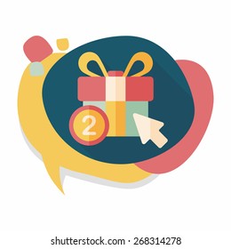 shopping present flat icon with long shadow,eps10