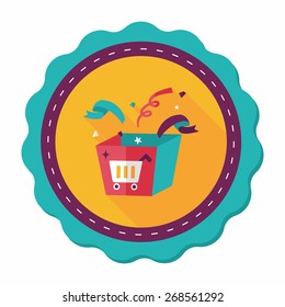 shopping present flat icon with long shadow,eps10
