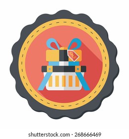 shopping present flat icon with long shadow,eps10