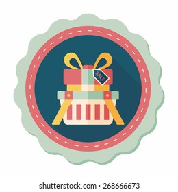 shopping present flat icon with long shadow,eps10