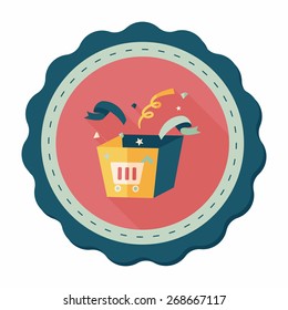 shopping present flat icon with long shadow,eps10