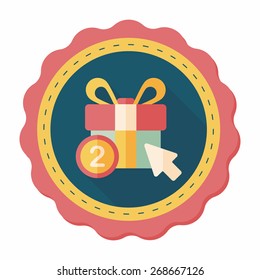 shopping present flat icon with long shadow,eps10