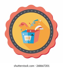 shopping present flat icon with long shadow,eps10
