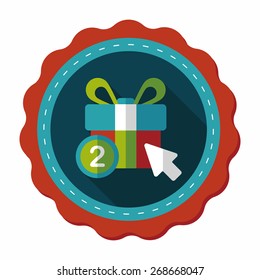 shopping present flat icon with long shadow,eps10