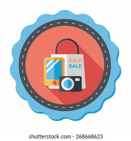 shopping present flat icon with long shadow,eps10