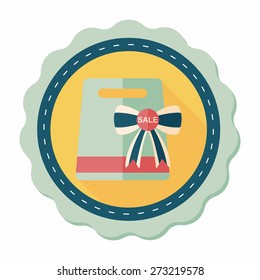 shopping present flat icon with long shadow,eps10