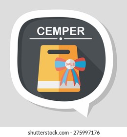shopping present flat icon with long shadow,eps10
