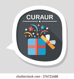 shopping present flat icon with long shadow,eps10