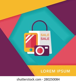 shopping present flat icon with long shadow,eps10