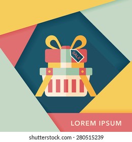 shopping present flat icon with long shadow,eps10