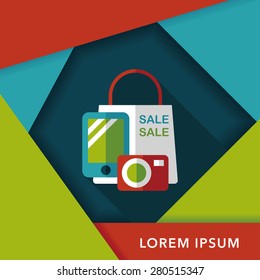 shopping present flat icon with long shadow,eps10