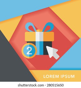shopping present flat icon with long shadow,eps10