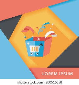 shopping present flat icon with long shadow,eps10