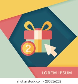 shopping present flat icon with long shadow,eps10