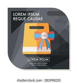 shopping present flat icon with long shadow,eps10
