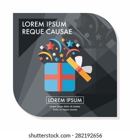 shopping present flat icon with long shadow,eps10