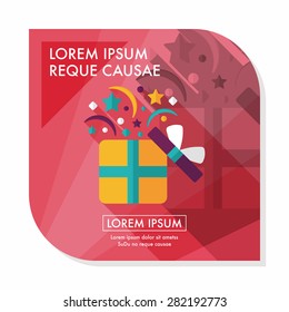 shopping present flat icon with long shadow,eps10