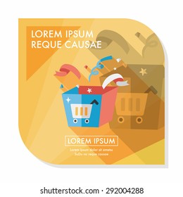 shopping present flat icon with long shadow,eps10