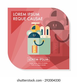 shopping present flat icon with long shadow,eps10