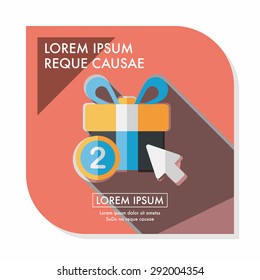 shopping present flat icon with long shadow,eps10