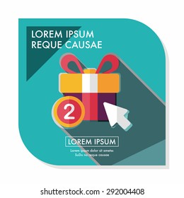 shopping present flat icon with long shadow,eps10