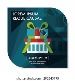 shopping present flat icon with long shadow,eps10