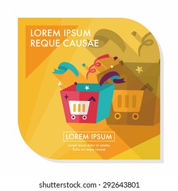 shopping present flat icon with long shadow,eps10