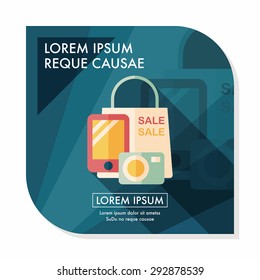 shopping present flat icon with long shadow,eps10