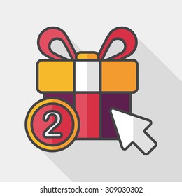 shopping present flat icon with long shadow,eps10
